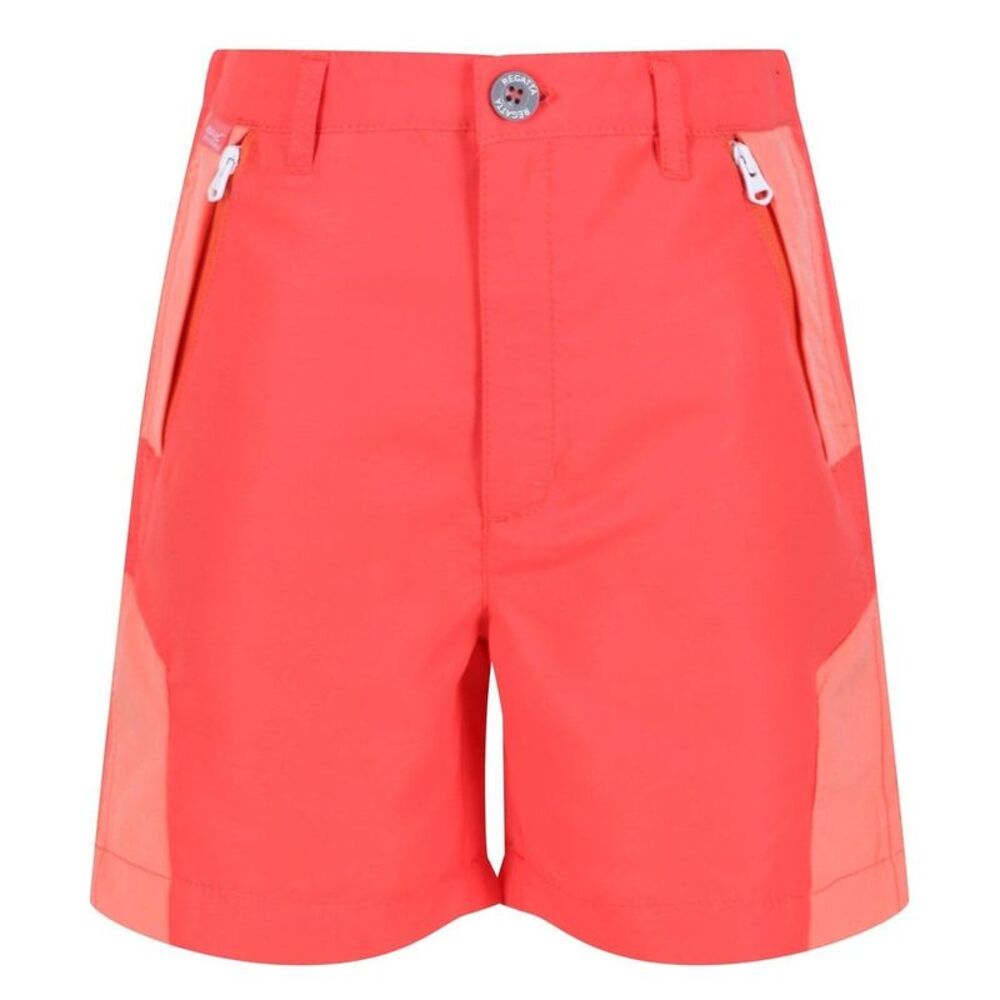 Regatta Childrens/Kids Sorcer Colour Block Shorts / Neon Peach/Fuchsia